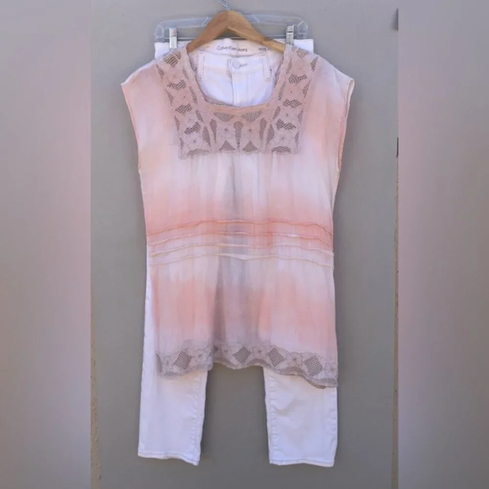 Free People peach white